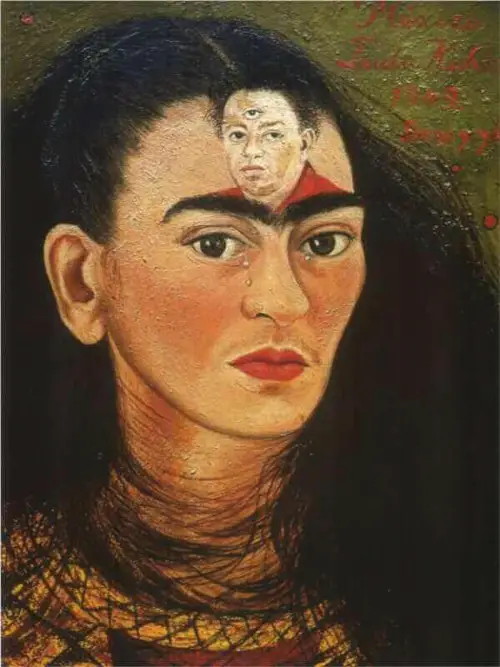 Diego and I by Frida Kahlo - Famous Surrealist Female Painter
